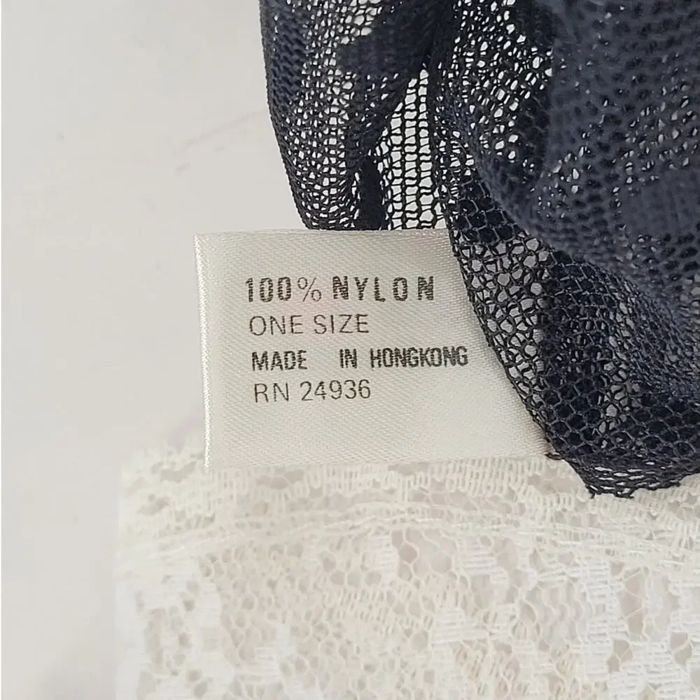 Vintage 80s Madonna Glam Polka Dot Lace Mesh Sheer Costume Gloves